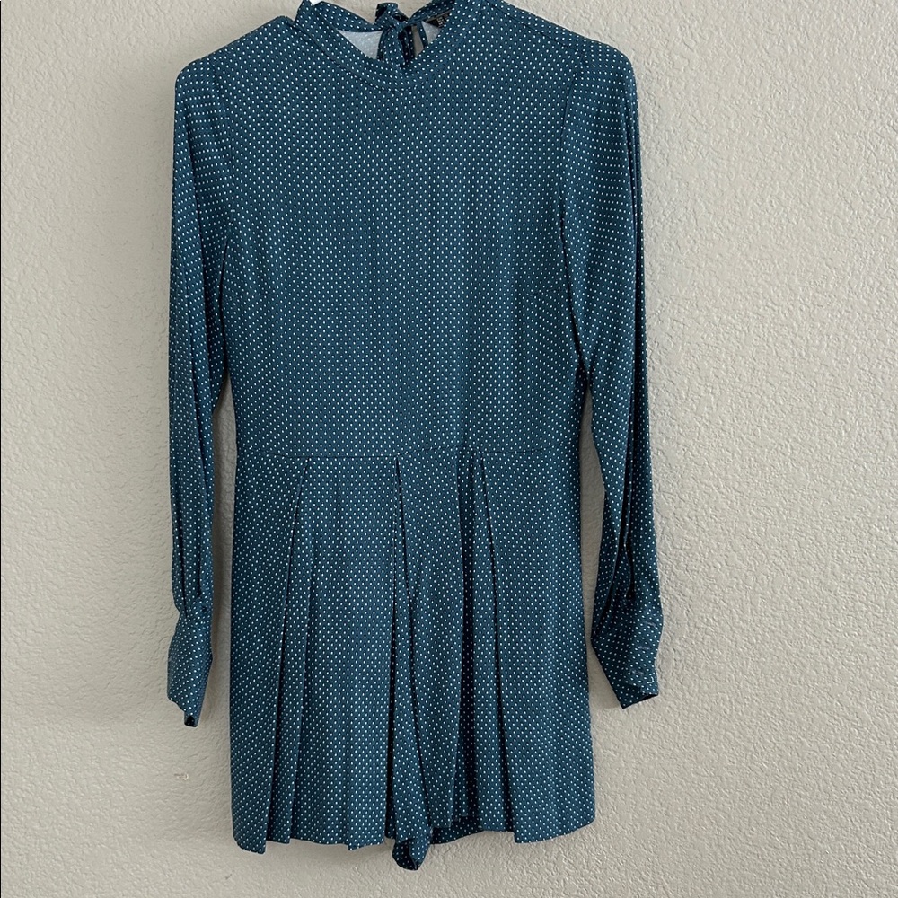 Zara Teal Polka Dot Jumpsuit